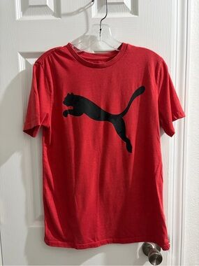 Puma Red Tee with Black Cat Logo